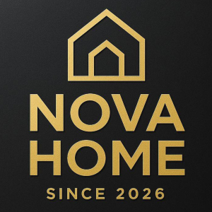 NOVA HOME LOGO GOLD N BLACK 300x300